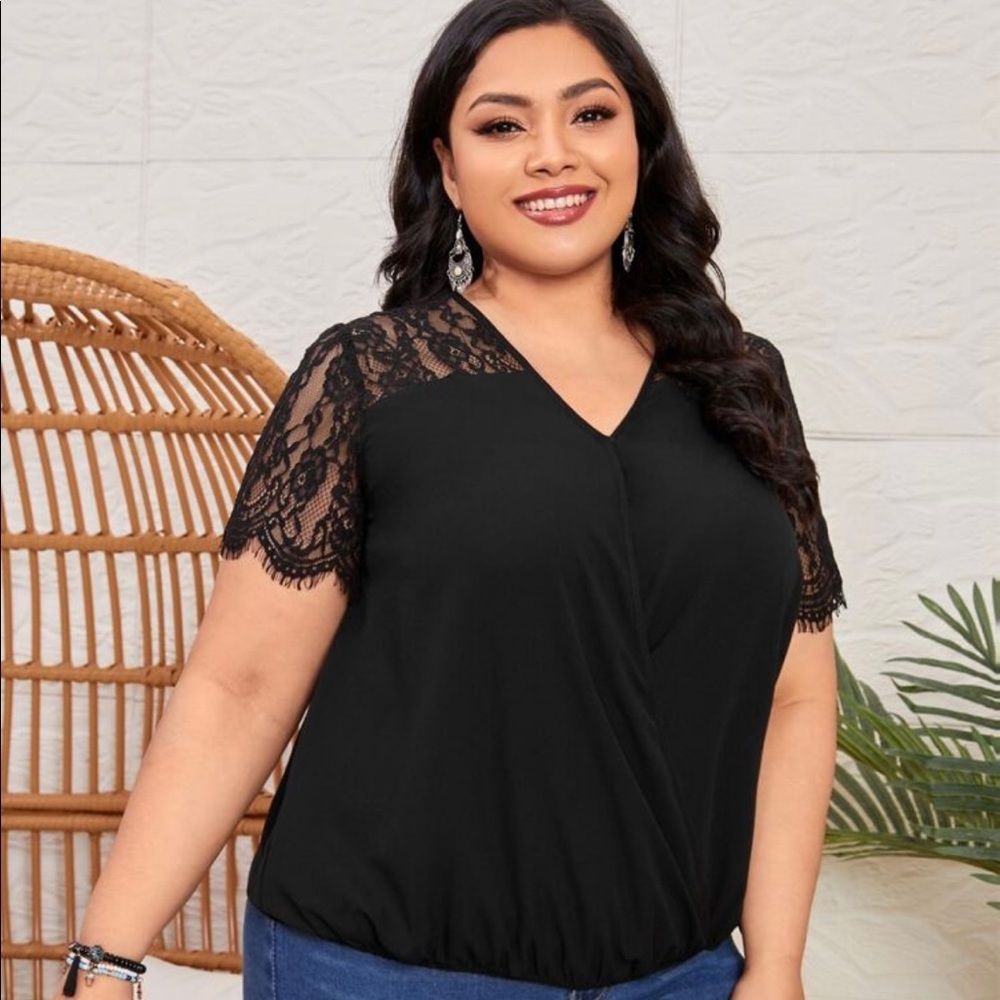 Plus Size Faux Wrap Top